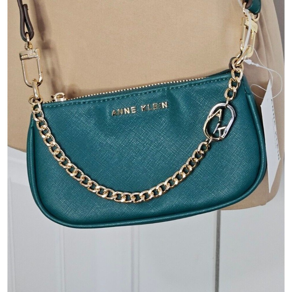 Anne Klein Handbag Emerald Hayley Purse, Removable Crossbody Strap Mini Purse